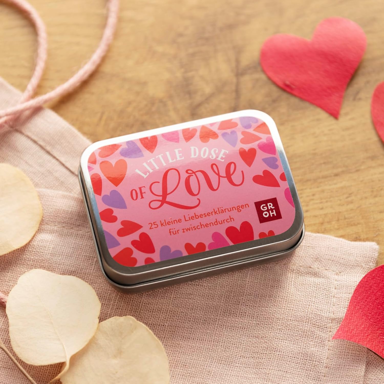 Little Dose of Love Metallbox mit 25 Liebeserklaerungen Geschenk Valentinstag