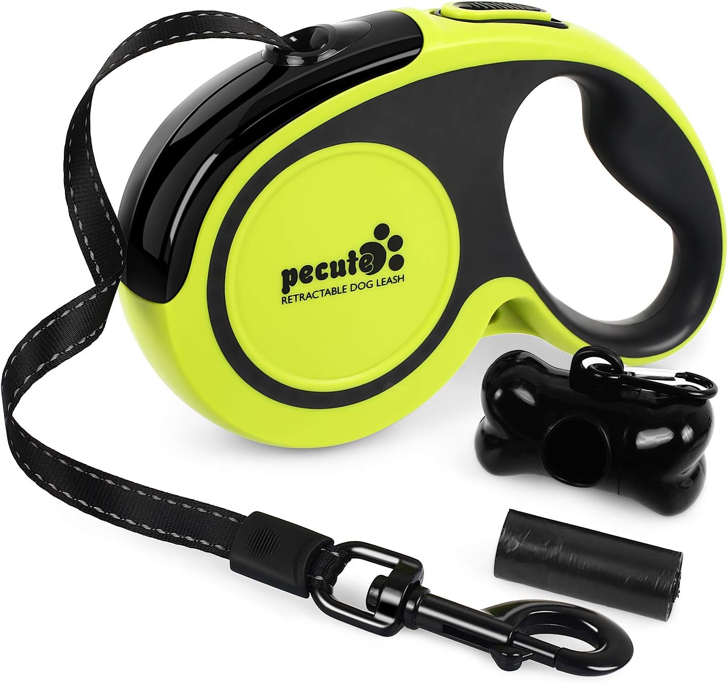 Pecute Rollleine 5m-8m 360° reflektierend Anti-Rutsch Griff Schnellstopp bis 50k