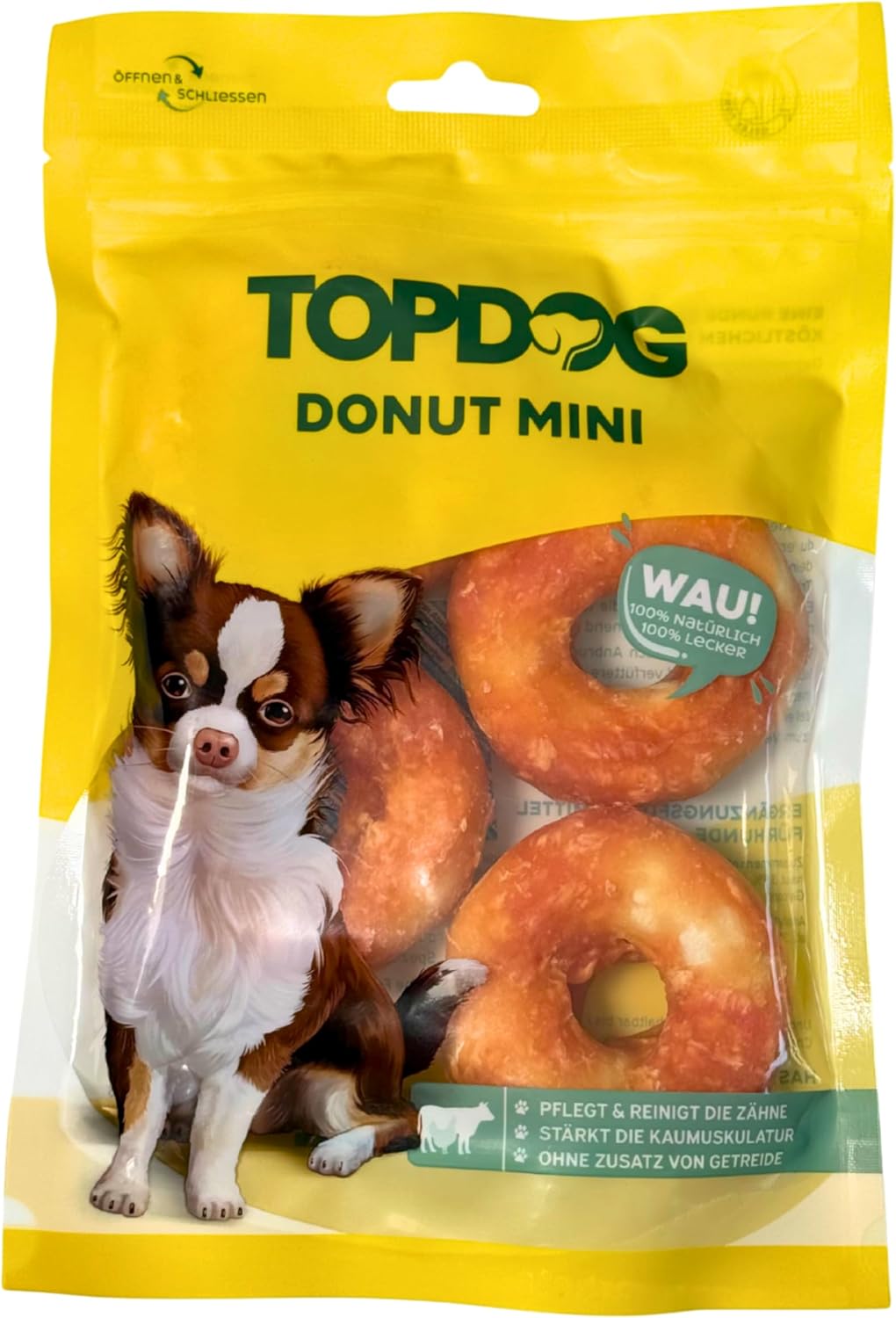 Topdog Chicken Donut Kausnacks für Hunde 10 Stück zuckerfrei zahnpflegend