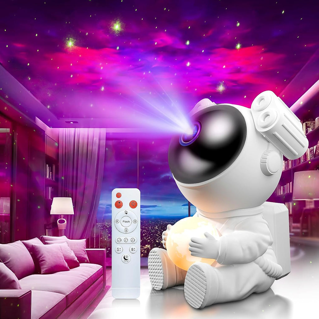 Sternenhimmel Projektor mit Mondlampe LED Astronaut Nachtlicht mit Fernbedienung