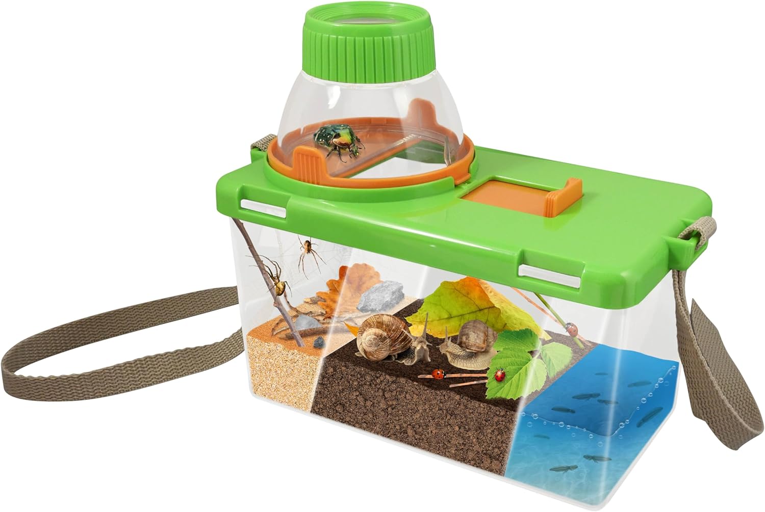 BUKI Insekten Terrarium Beobachtungsbox mit Lupe und Belüftung