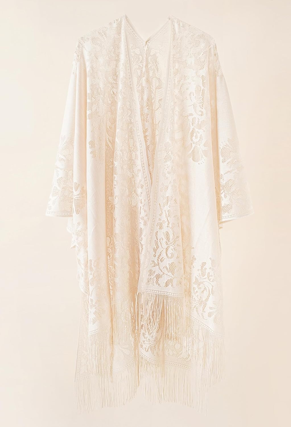 Spitzen-Kimono Damen Strandponcho Badeanzug Ueberwurf Cover-up Urlaub Pool Strand