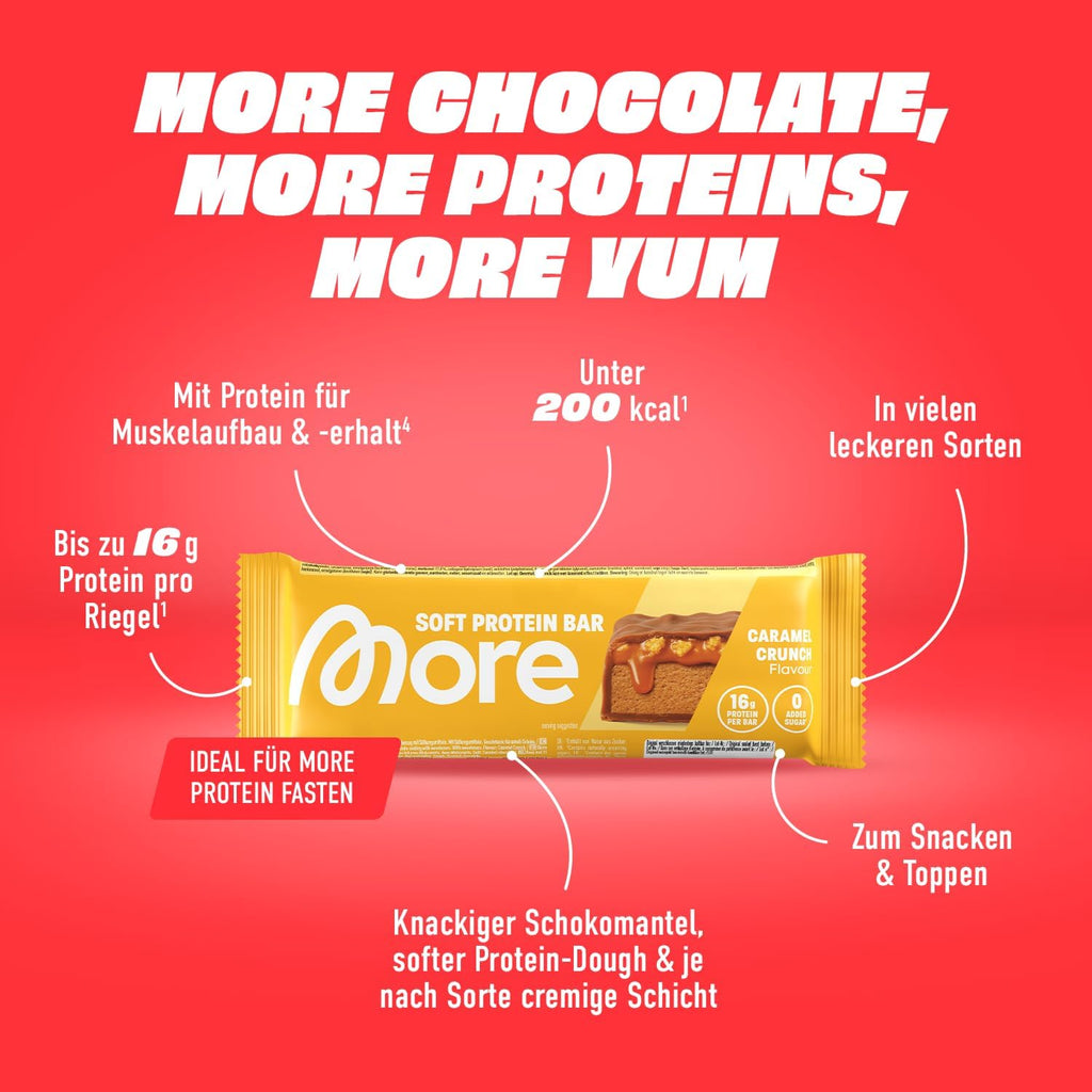 MORE Soft Protein Bar 10 x - Milky Candy Cream, verschiedene Sorten