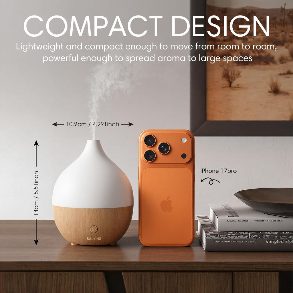 SALKING Ultraschall Aroma Diffuser LED RGB Weiss Holzoptik