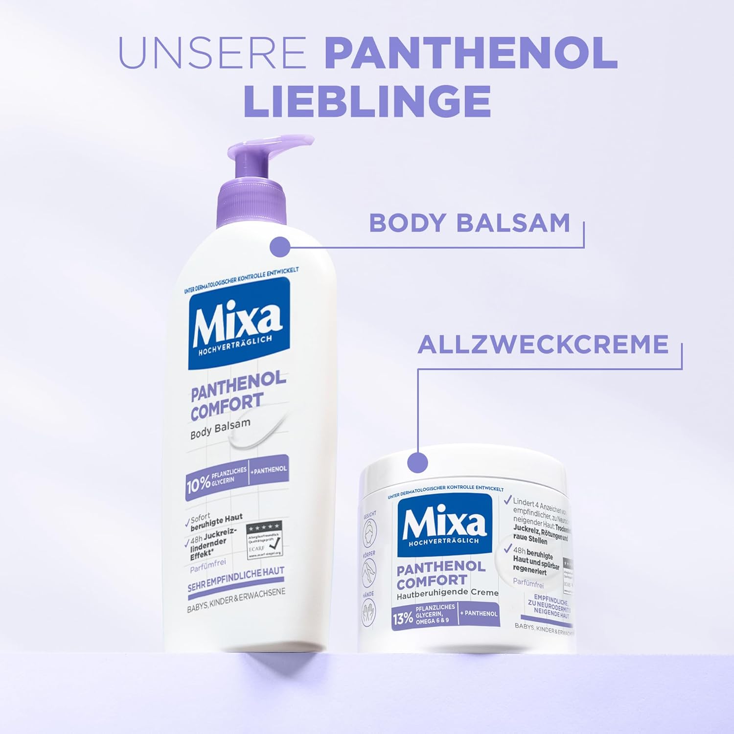 Mixa Panthenol Comfort Creme 400 ml fuer trockene, empfindliche Haut