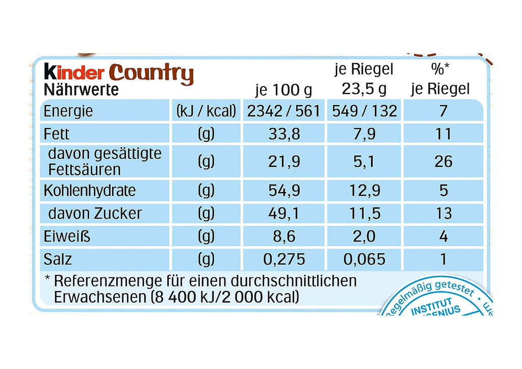 Kinder Country Riegel 9er Pack Riegel