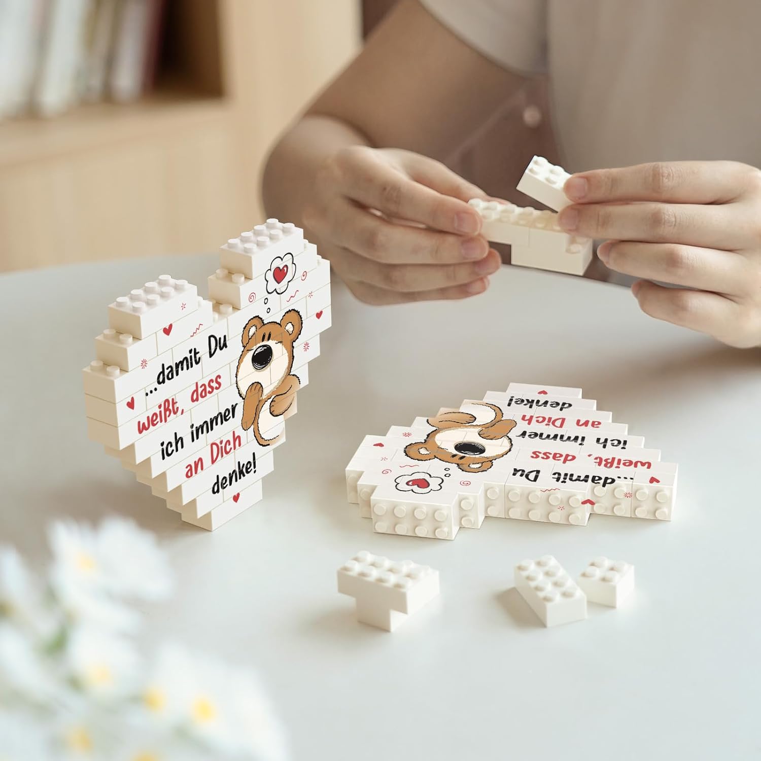 Herzdekoration Ich liebe dich Geschenk fuer Paare Valentinstag Jahrestag