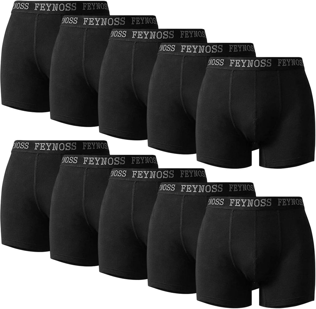 Boxershorts Herren 10er Pack - Baumwolle mit elastischem Bund, atmungsaktiv & oh