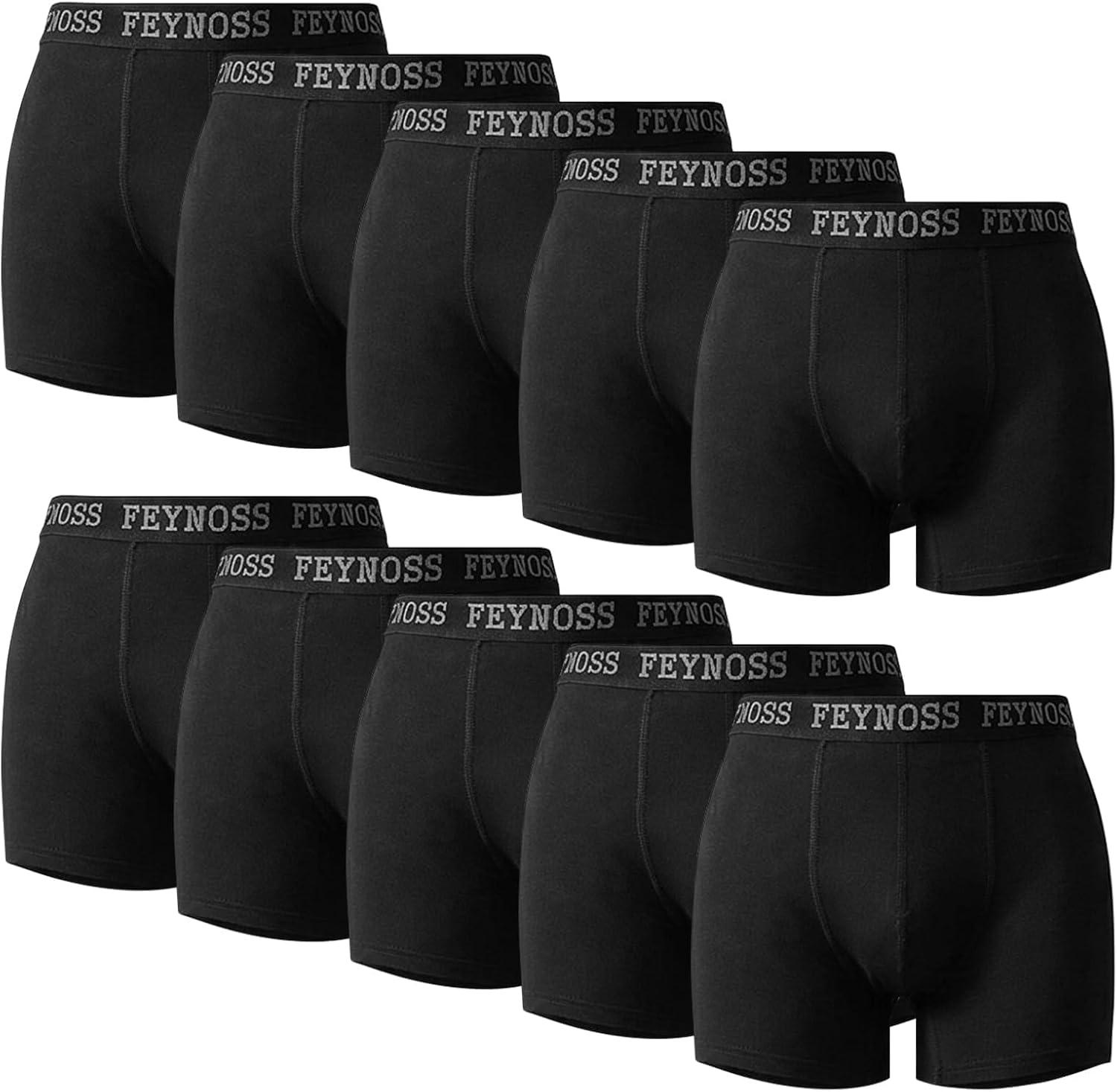 Boxershorts Herren 10er Pack - Baumwolle mit elastischem Bund, atmungsaktiv & oh