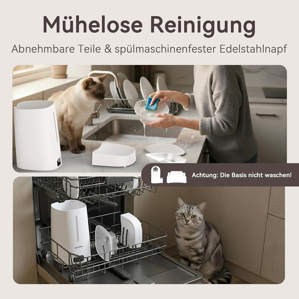 Futterautomat fuer Katze und Hund 4L mit 1080P Kamera Nachtsicht und WLAN