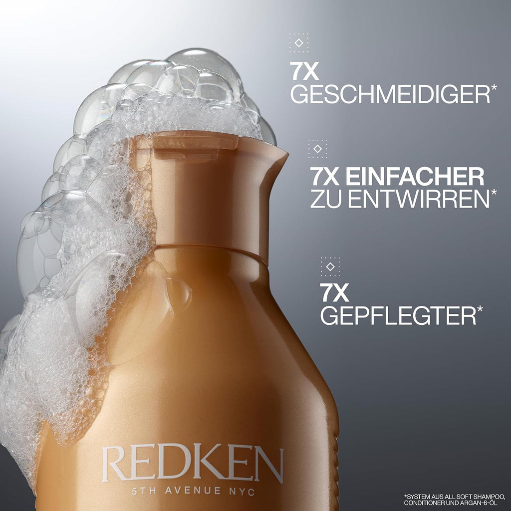Redken All Soft Shampoo fuer trockenes bruechiges Haar mit Arganoel Omega-6