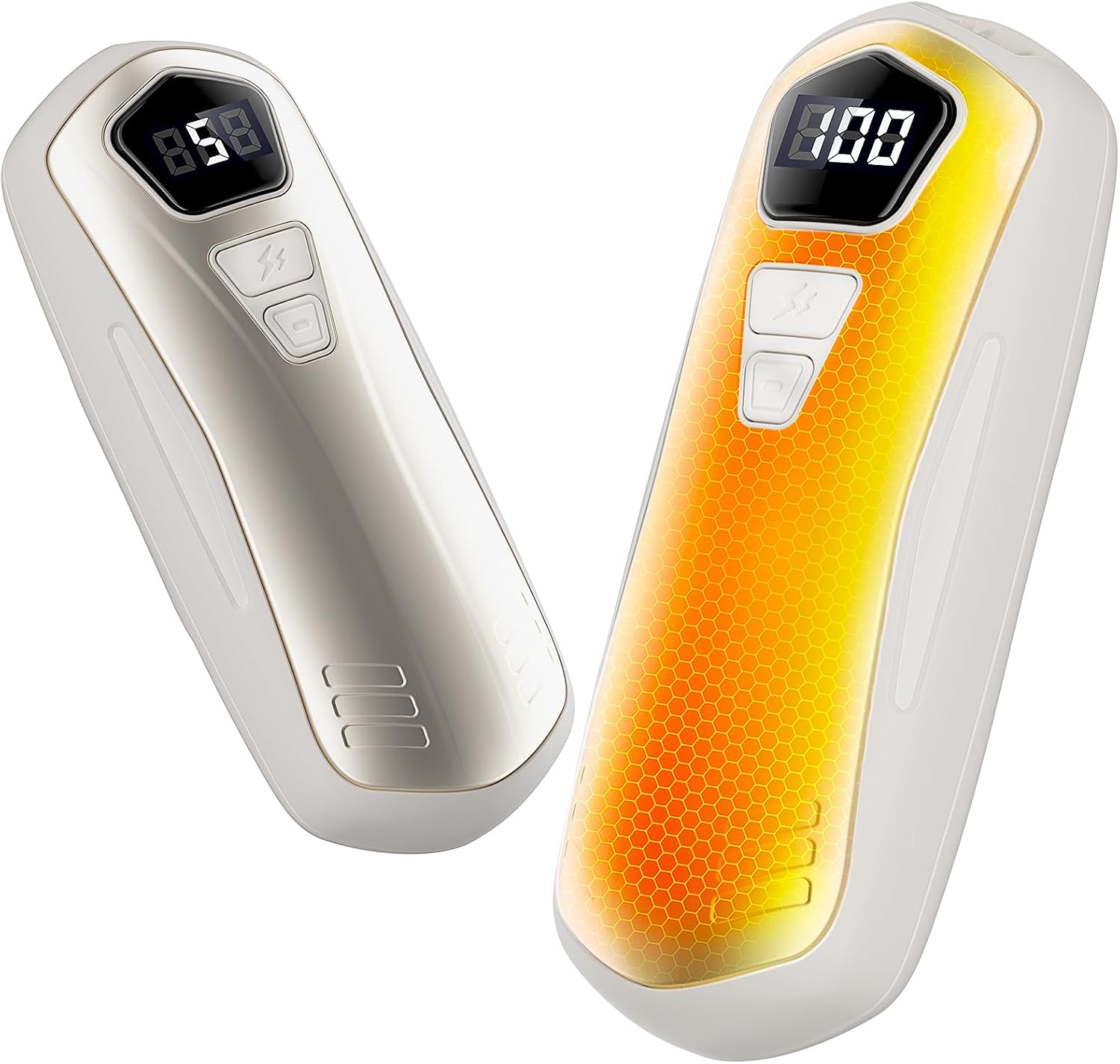 Elektrische Handwaermer 2er Set 6000 mAh USB Wiederaufladbar 5 Heizstufen