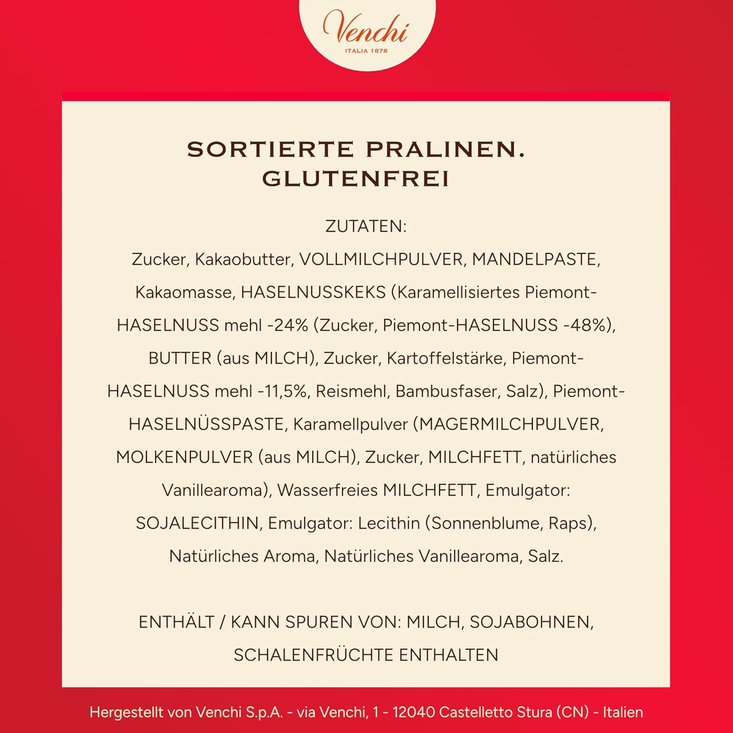 Venchi Mini Taeschchen Pralinen glutenfrei Valentinstag Geschenk