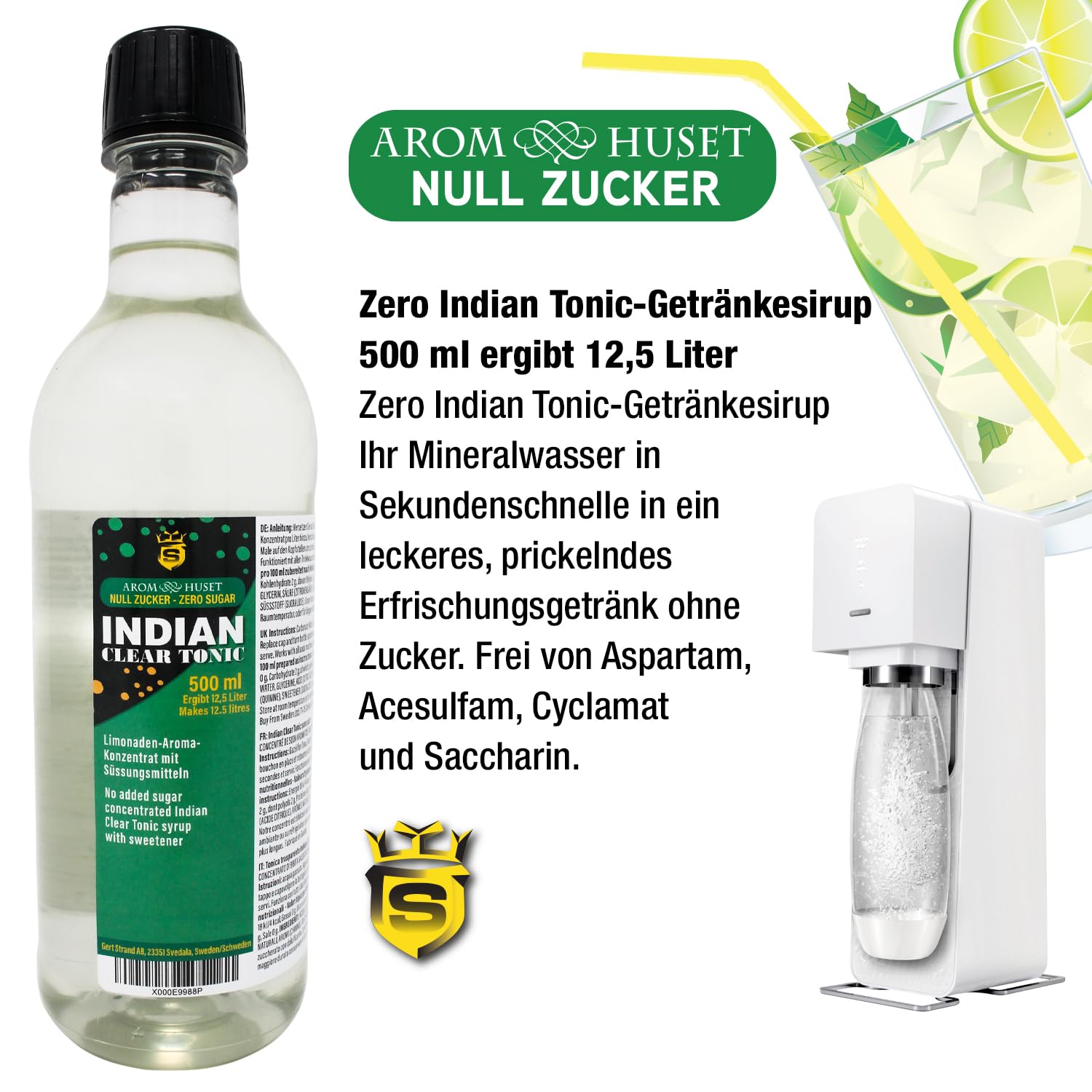 Indian Tonic Sirup Konzentrat zuckerfrei verschiedene Sorten