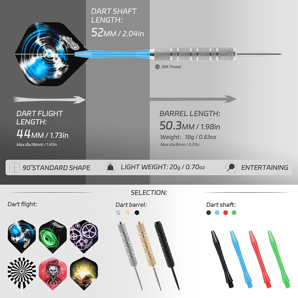 Cyeelife Steeldarts Set 18 g Metallspitze Profi Dartpfeile Anfaenger