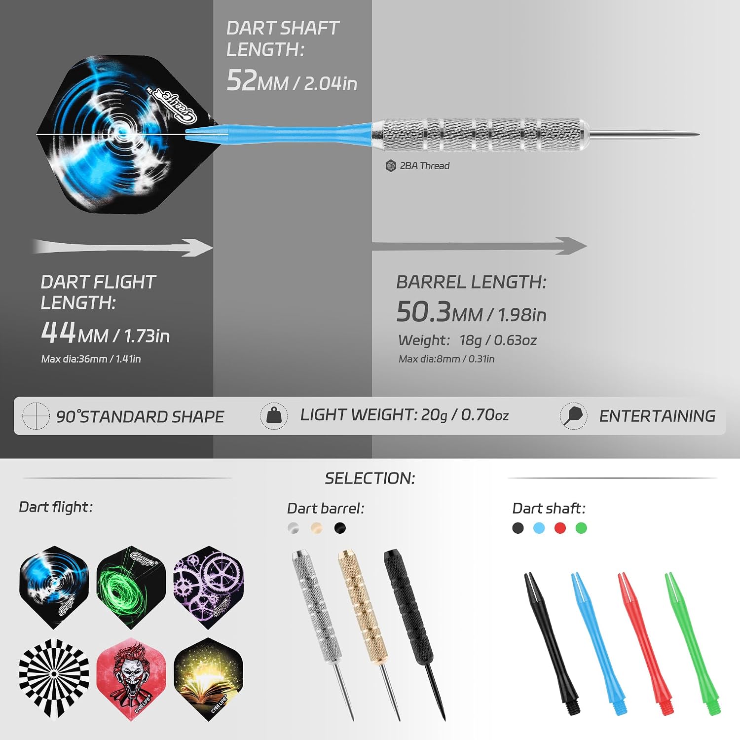 Cyeelife Steeldarts Set 18 g Metallspitze Profi Dartpfeile Anfaenger