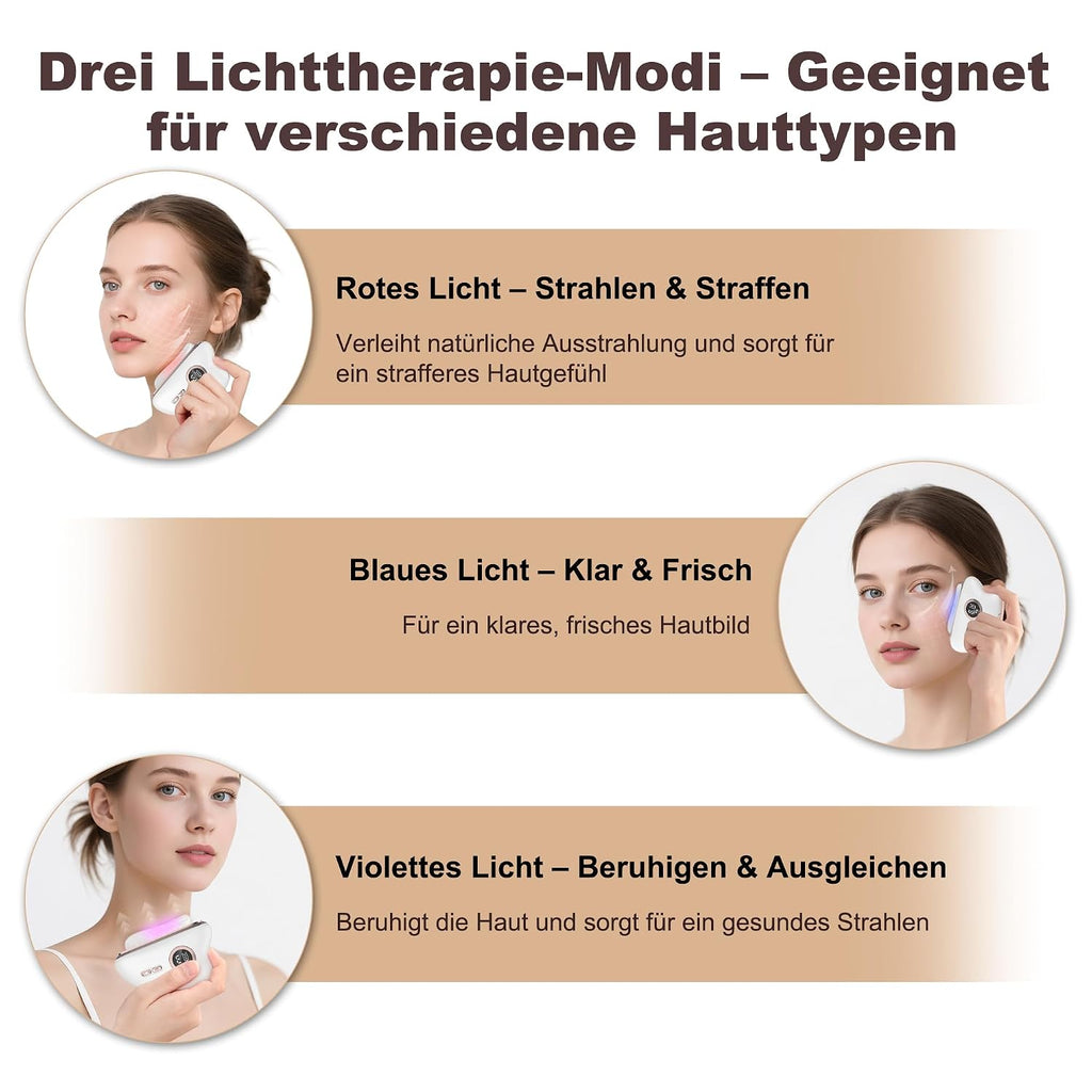 Jade Gua Sha Gesichtsmassagegeraet mit Waerme und LED fuer Gesicht und Hals