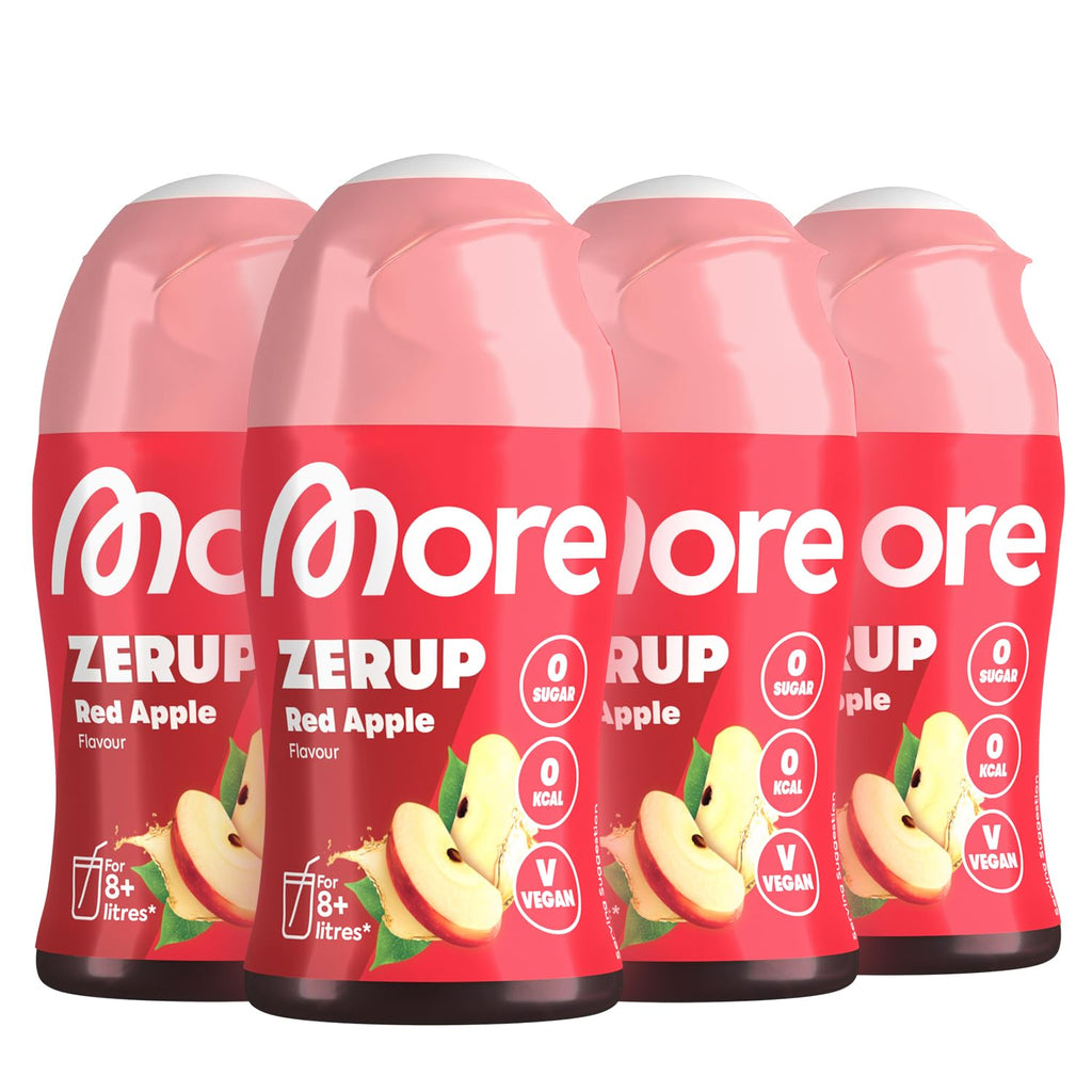 MORE Zerup Peach Iced Tea Sirup 4 x, zuckerfrei, vegan, verschiedene Sorte