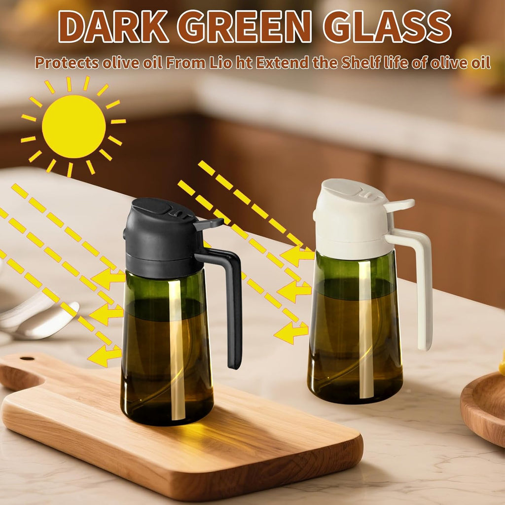 Olivenoelspender Glas oelsprueher lichtdicht fuer Kueche BBQ