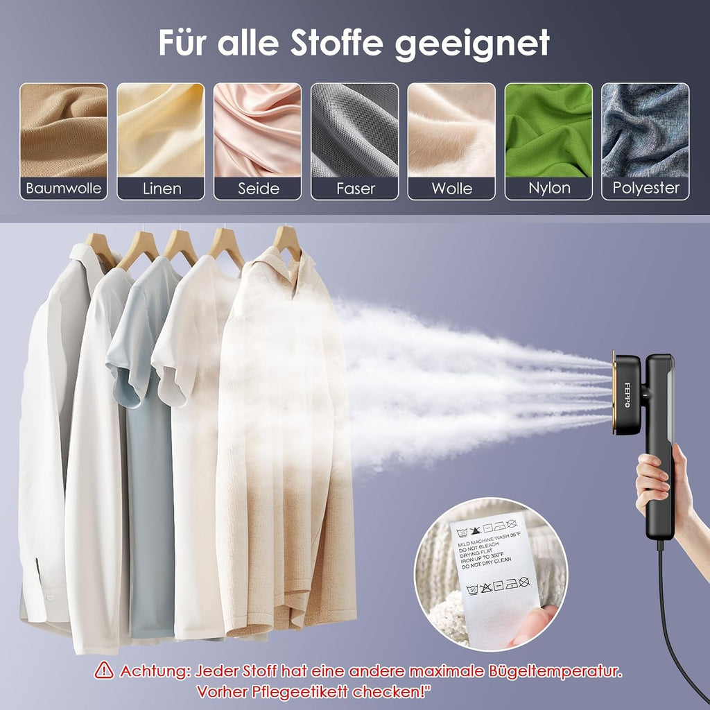 Dampfglaetter 1100W 2in1 Reise Dampfbuegeleisen Dual Voltage 15s Aufheizzeit