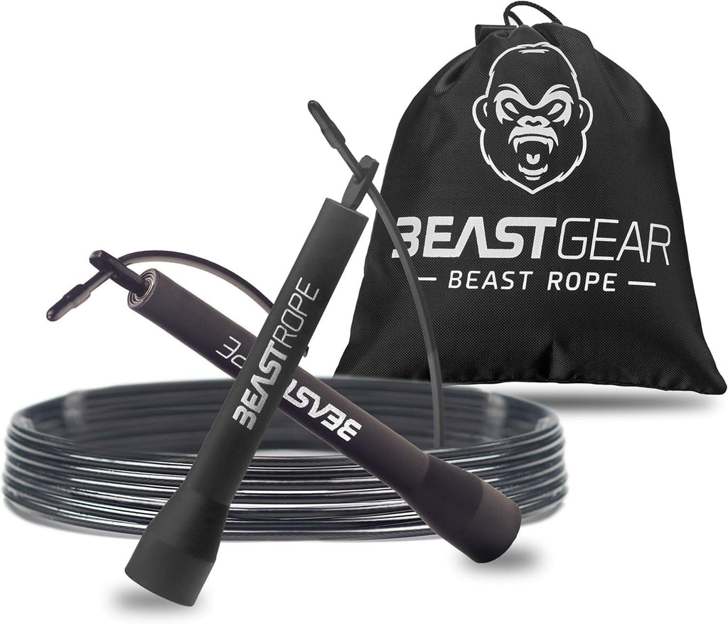 Beast Gear Speed Springseil verstellbar Stahl-Fitnessseil fuer MMA HIIT