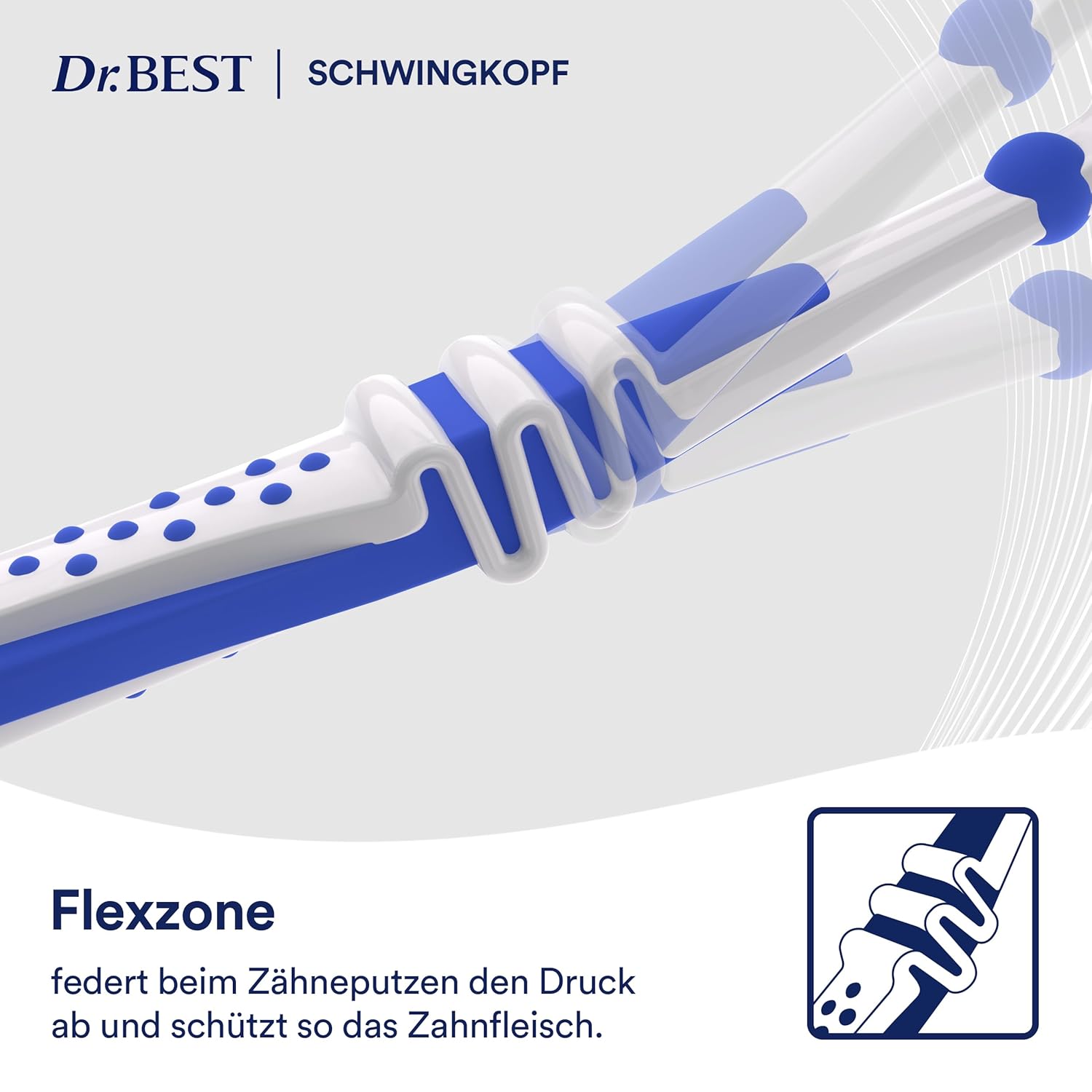 Dr. Best Schwingkopf Zahnbuerste mittel Vorteilspack Ersatzbuerste