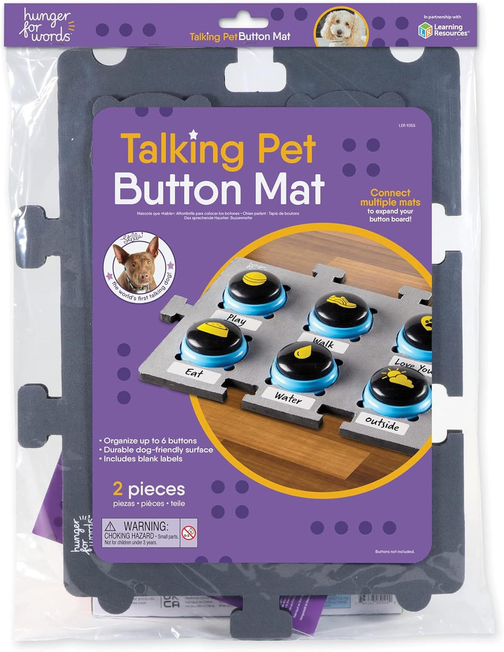 Hundetasten Matte für 6 Talking Buttons Hundetraining Kommunikation