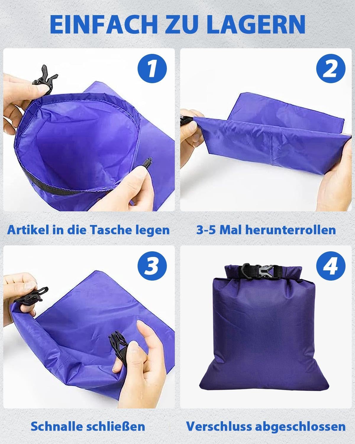 Victoper 8er Set wasserdichte Packsaecke 1.5-12 L - Dry Bag fuer Kajak, Wandern, C