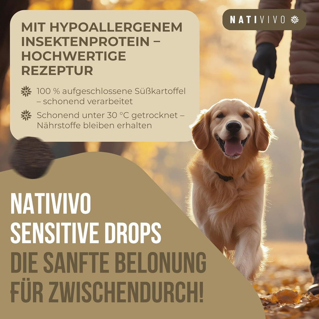 Sensitive Drops Hundeleckerli Insektenprotein getreidefrei Flohsamenschalen 300