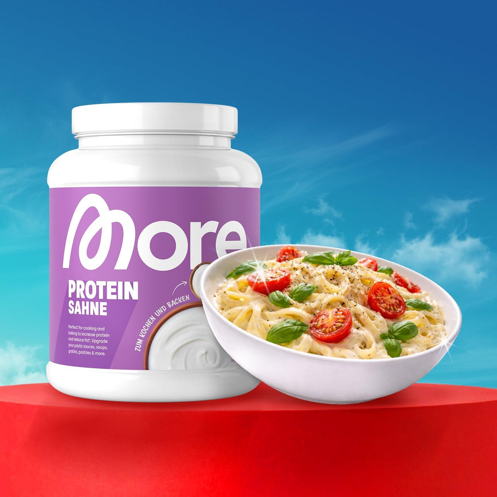 MORE Protein Sahne Pulver Whey-Konzentrat & Casein mit Laktase verschi