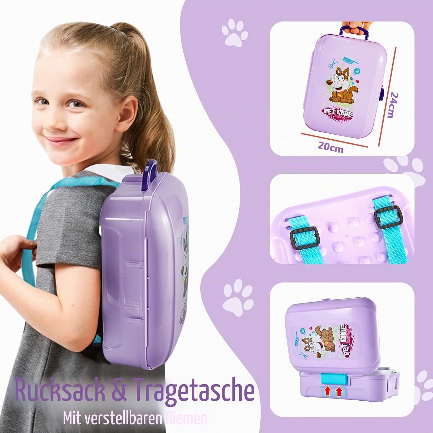 Tierarztkoffer Kinder Tierarzt Spielset verschiedene Farben Rollenspiel Geschenk