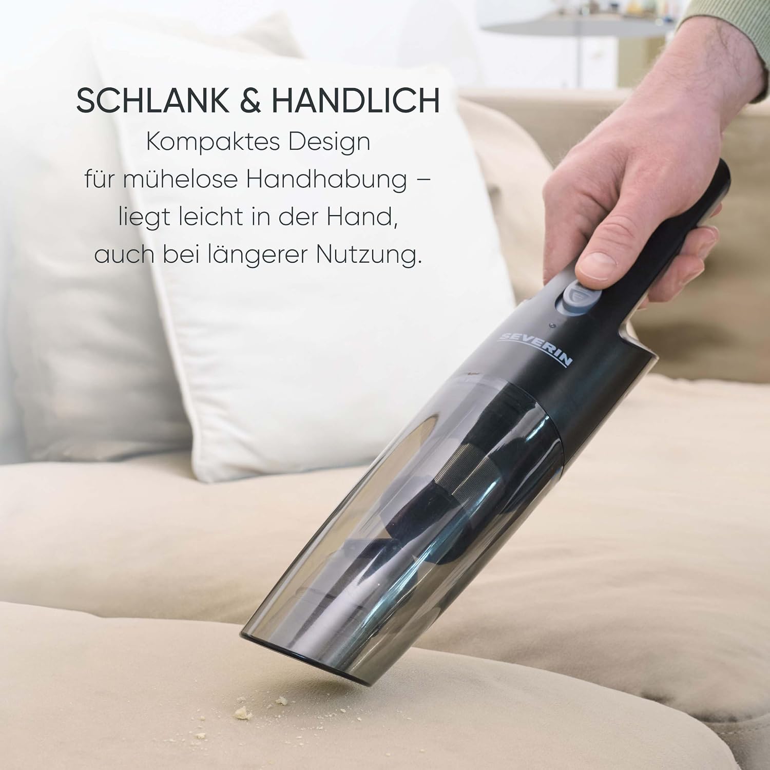 SEVERIN Akku Handstaubsauger 3‑in‑1 Nass und Trocken Weiss/Rot