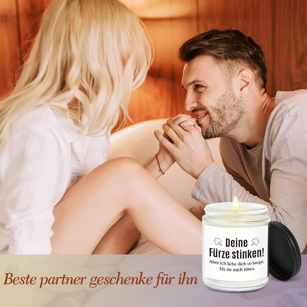 Duftkerze Ich liebe dich Geschenk fuer Partner Valentinstag Geburtstag