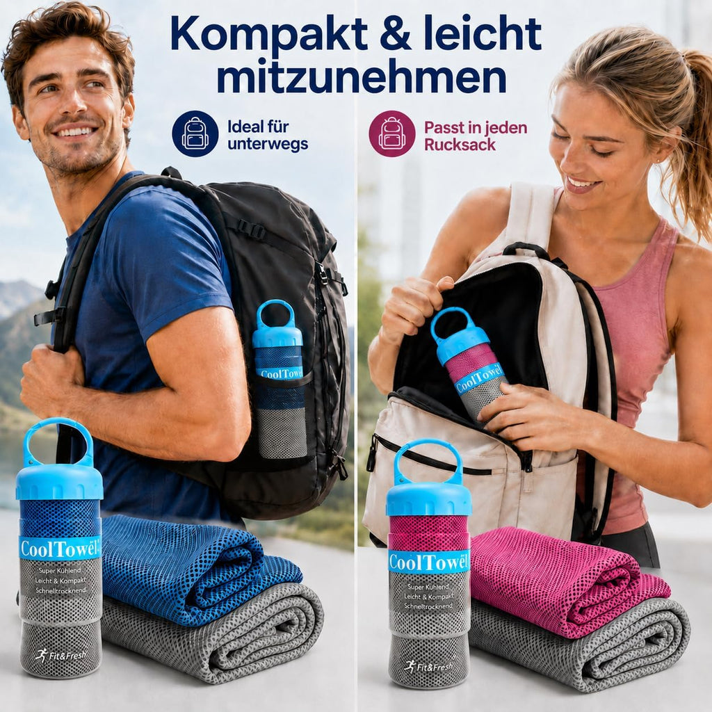 Kuehltuch Set fuer Sport Outdoor - kuehlend, atmungsaktiv, schweissabsorbierend