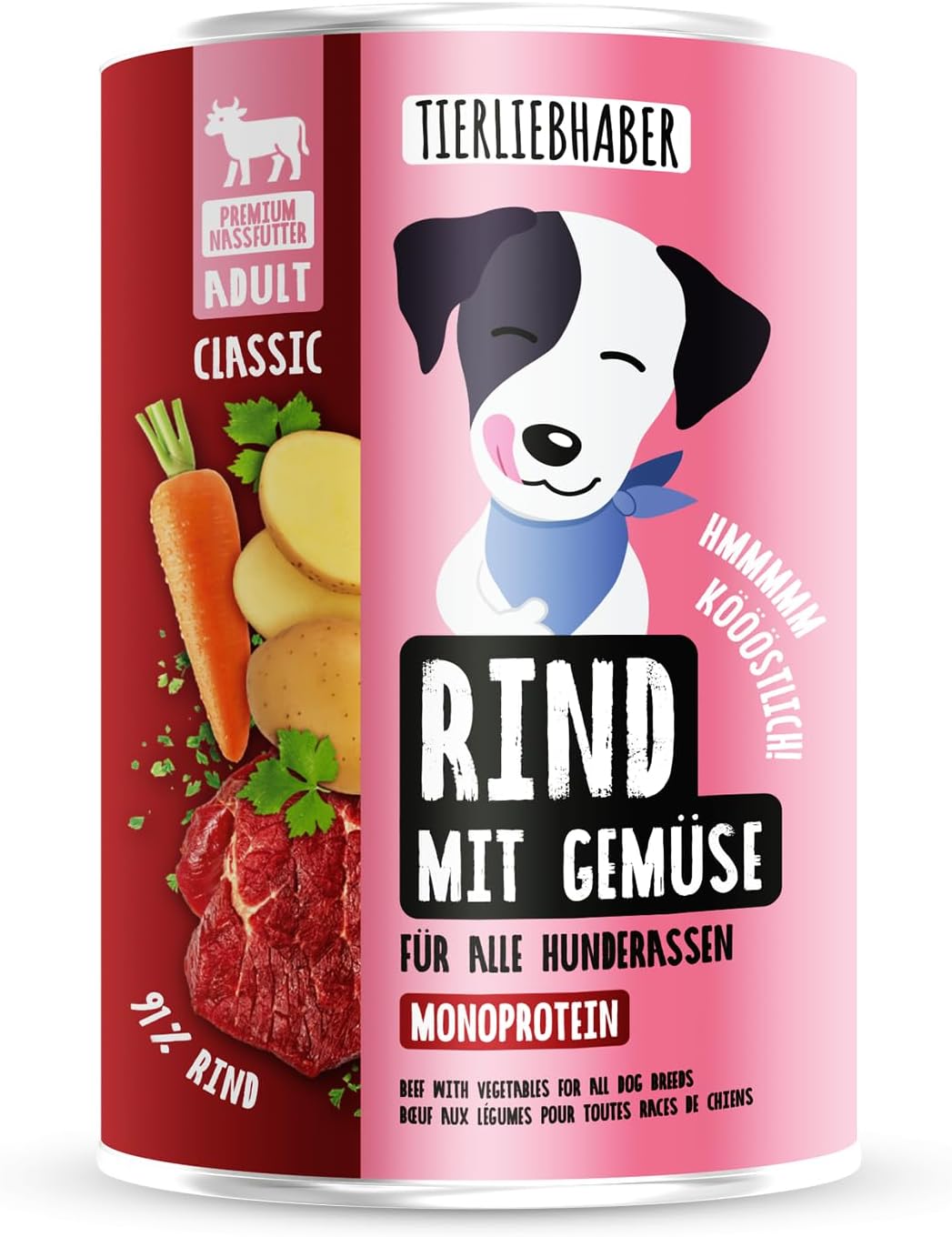 TIERLIEBHABER Nassfutter Rind mit Gemuese 91% Fleischanteil