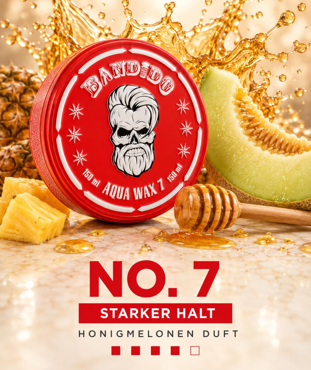 Bandido Aqua Hair Wax Nr.7 Red 150 ml - starkhaltendes Haarwax fruchtiger Duft