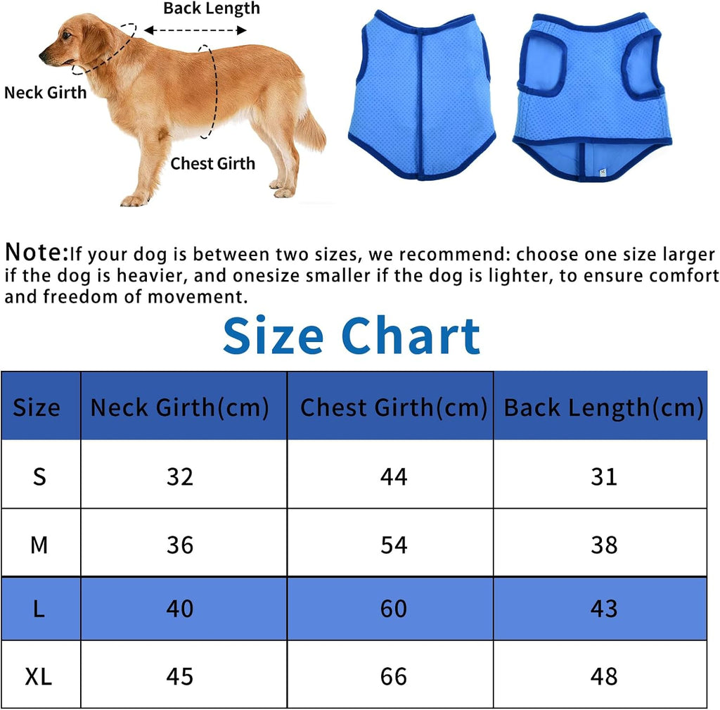 Kuehlweste Hund Sommer kuehlend atmungsaktiv Aermellos Hundemantel Groesse S