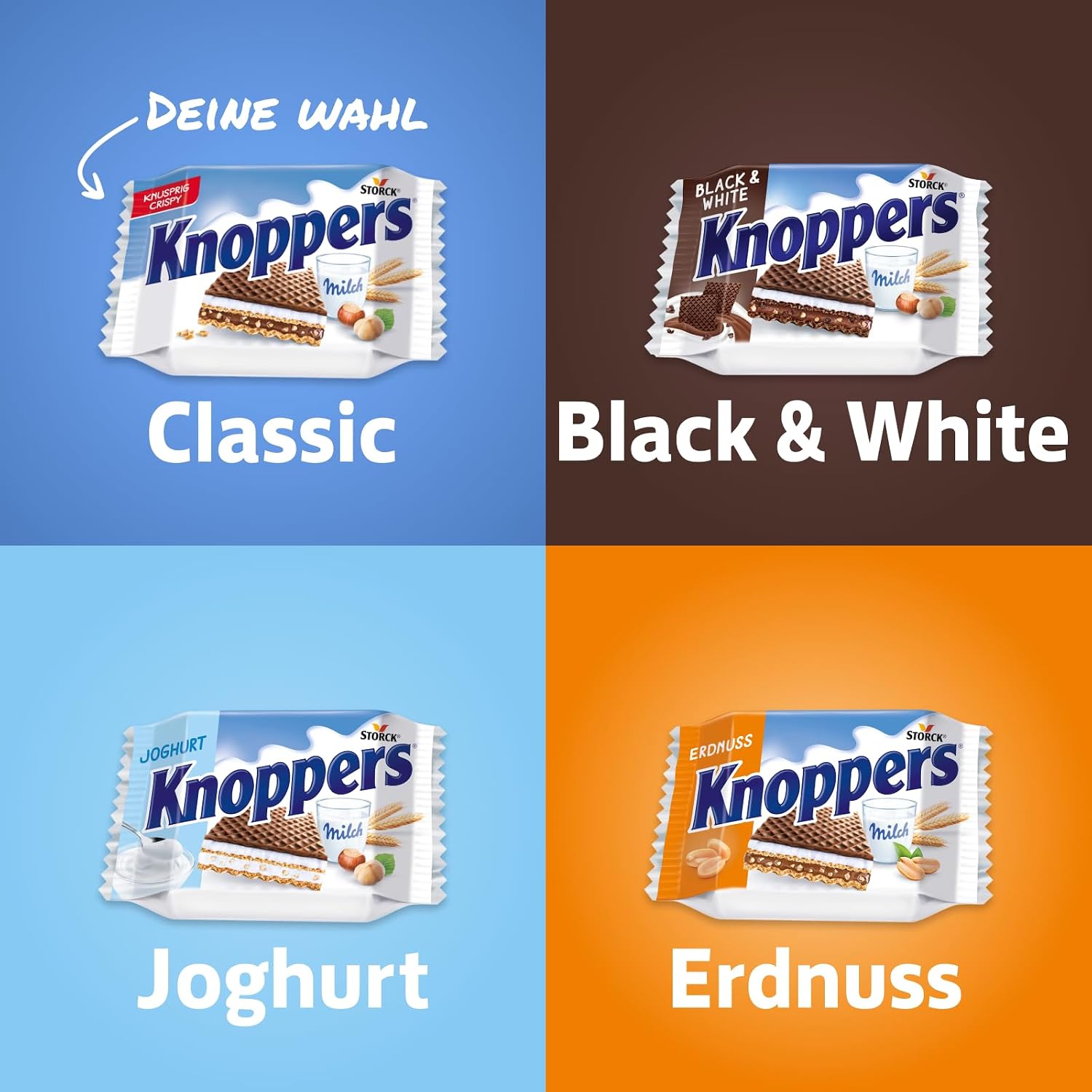Knoppers Waffelschnitten 24× Milchcreme Haselnuss