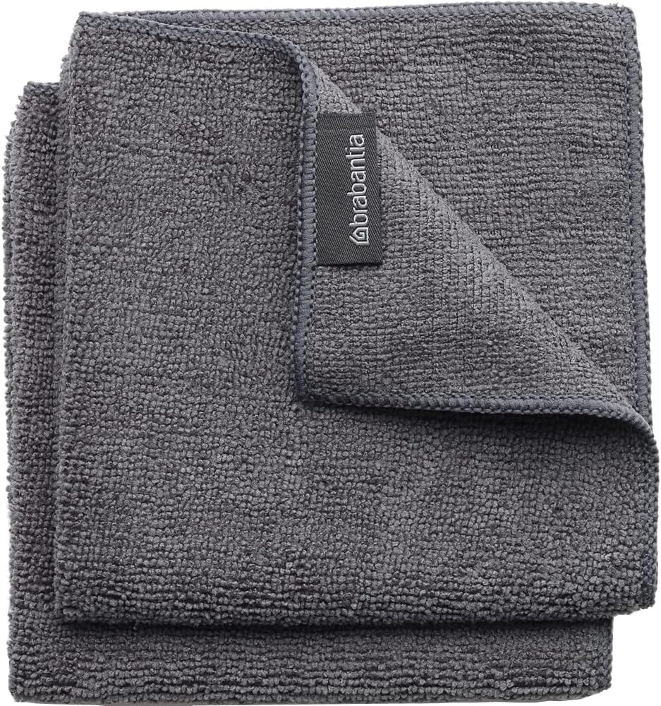 Brabantia Mikrofaser Geschirrhandtuch 2er Set 30×30 cm Dunkelgrau