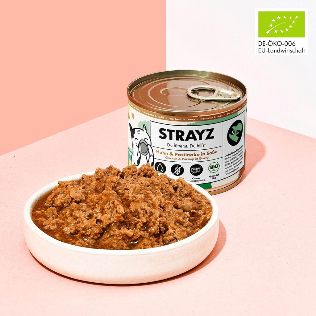 STRAYZ Nassfutter Probierpaket Katzen getreidefrei hoher Fleischanteil bio