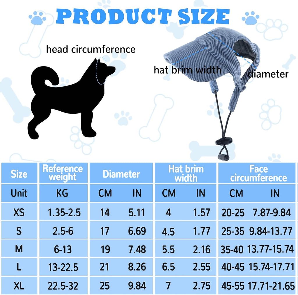 Hundehut verstellbar XS-XL mit Ohrloechern Sonnenschutz Baseballmuetze