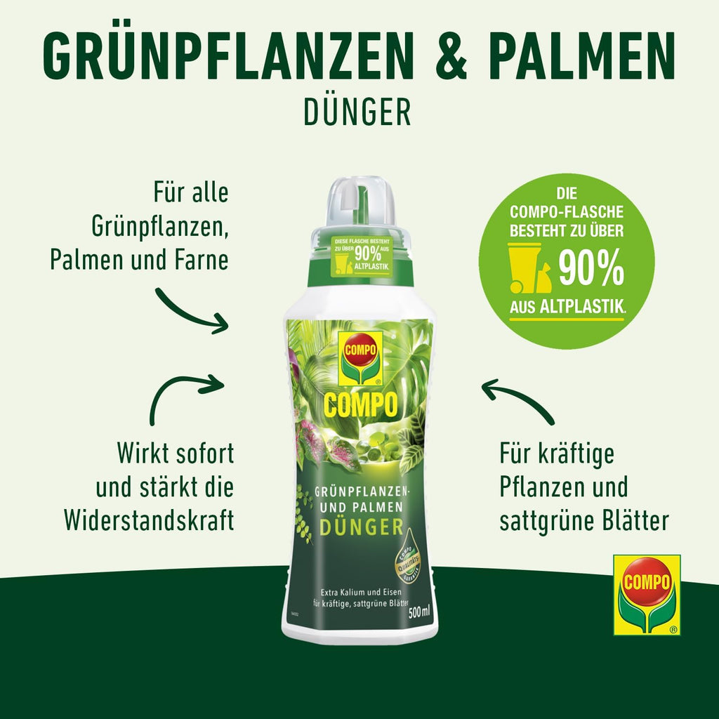 COMPO Gruenpflanzenduenger Fluessig fuer Zimmer, Balkon, Terrasse