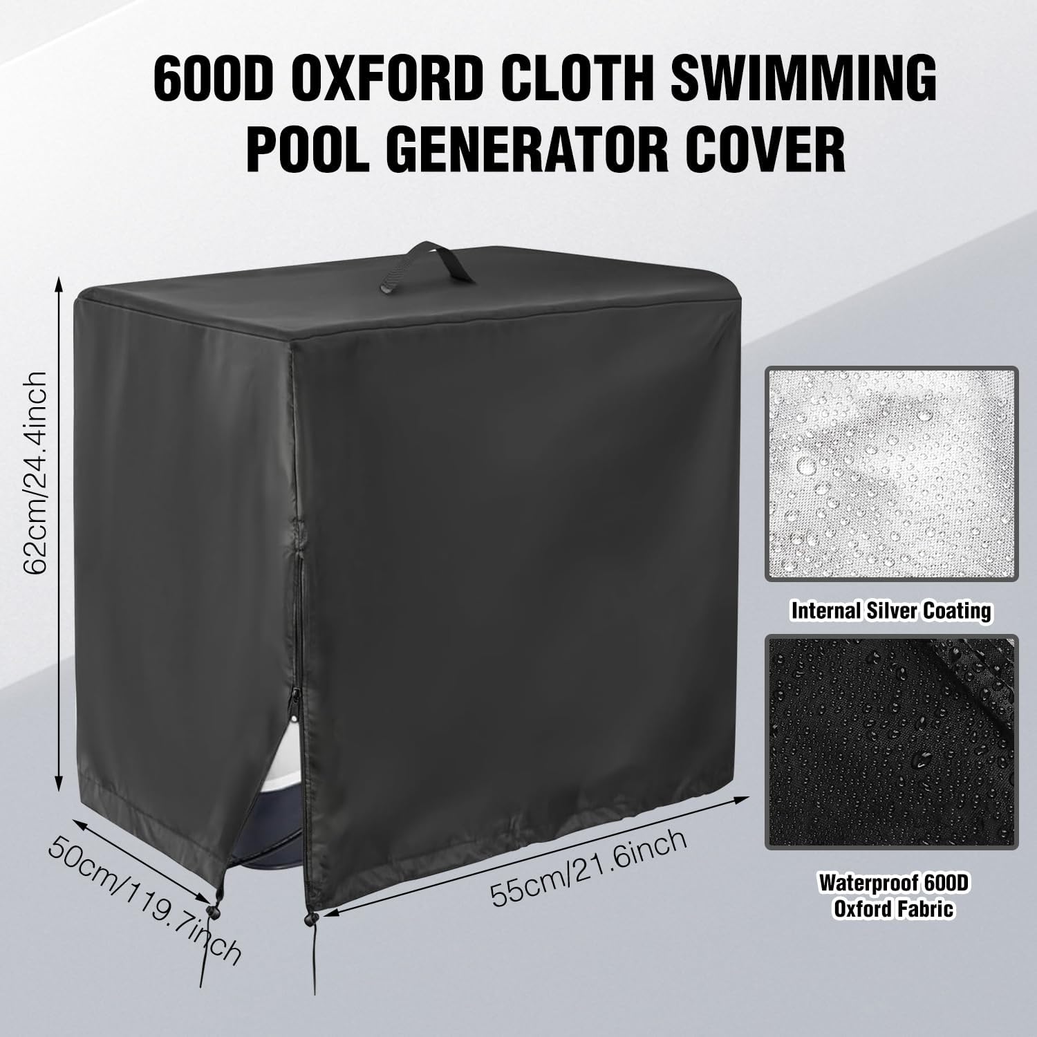 Abdeckung fuer Pool-Sandfilterpumpe 84x61x86 cm 600D Oxford UV-bestaendig wasserdi