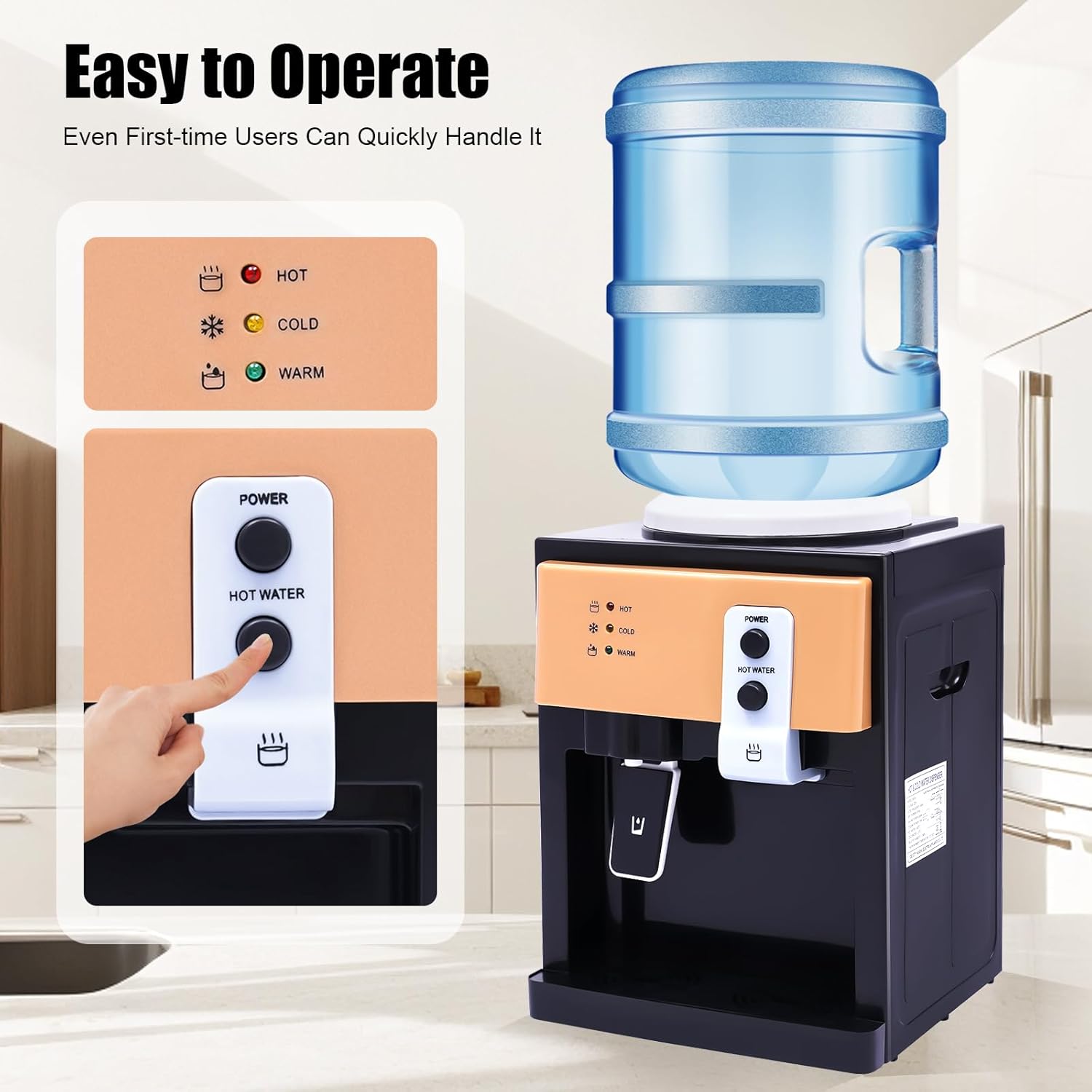 5L Elektrischer Wasserspender, Buero Kalte/Heisse Wasser Maschine 220V 550W, mit A