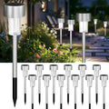 Jsdoin Solarleuchten 12er Set aus Echtglas und Edelstahl, IP44 Wegbeleuchtung