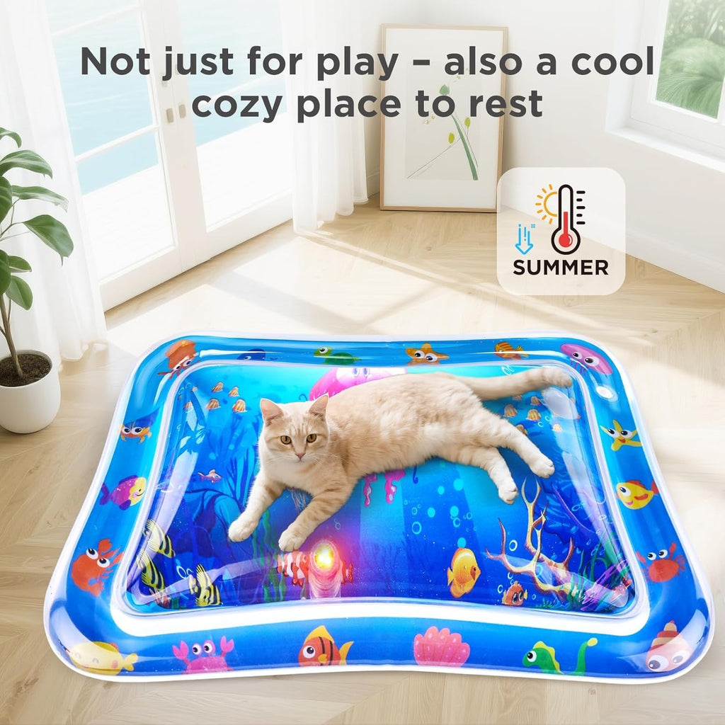 LED Wasserspielmatte fuer Katzen Sensor Spielmatte verdickt Indoor Outdoor