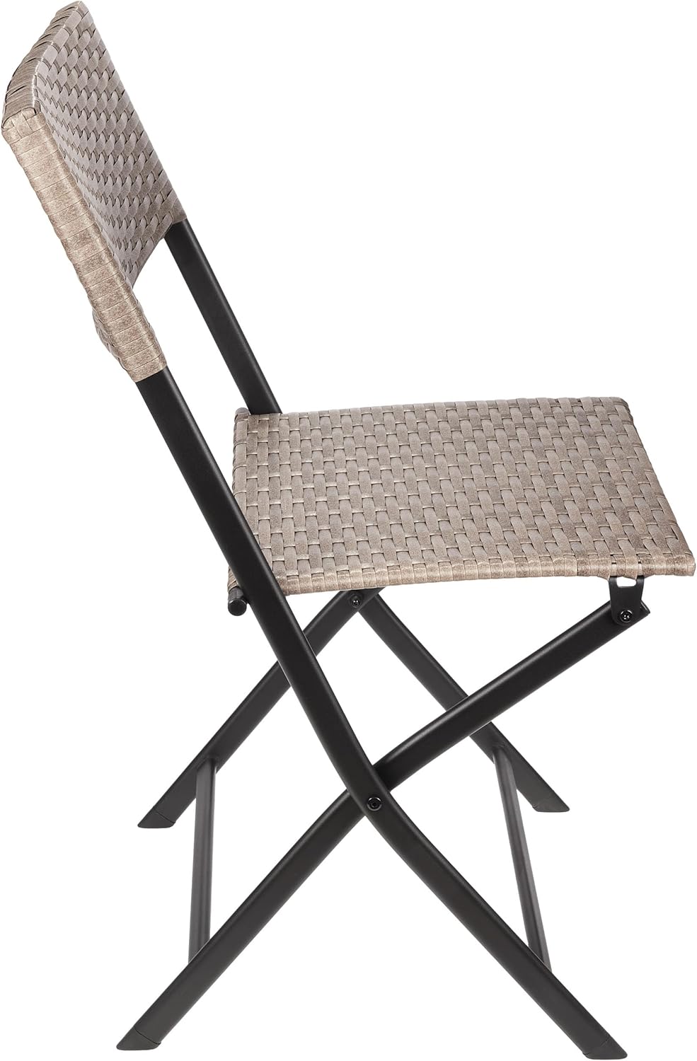 Brubaker Gartenstuhl 2er Set Toskana Klappstuhl Polyrattan Grau-Braun