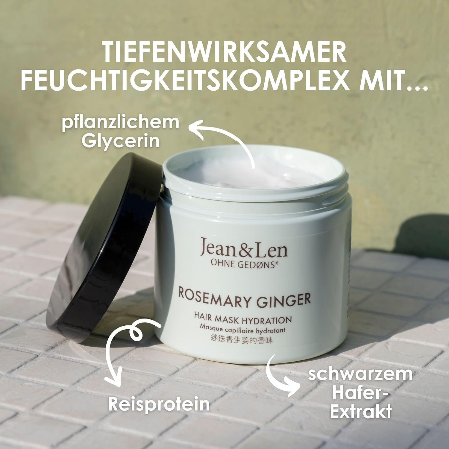 Jean & Len Haarkur Rosemary Ginger 200 ml fuer trockenes, strapaziertes Haar