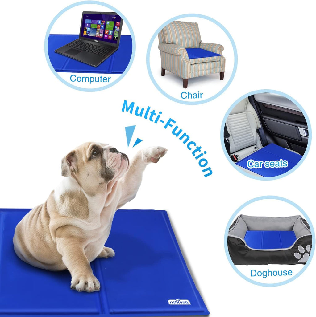 Nobleza Kuehlmatte fuer Hunde 65x50 cm Blau selbstkuehlend Gel 1cm-2cm