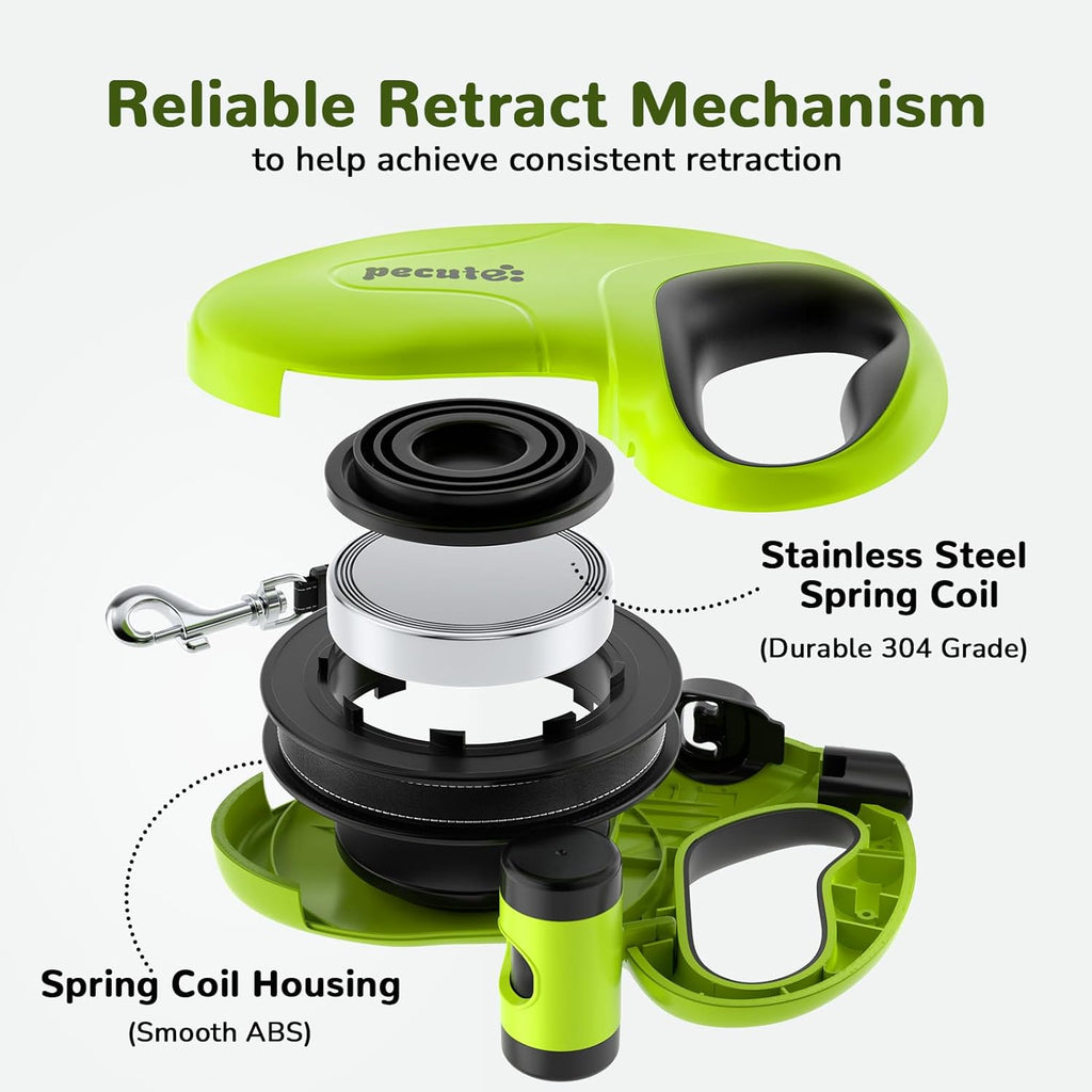 Pecute Rollleine 8m-10m 360° Anti-Verhedderung Stoppergriff bis